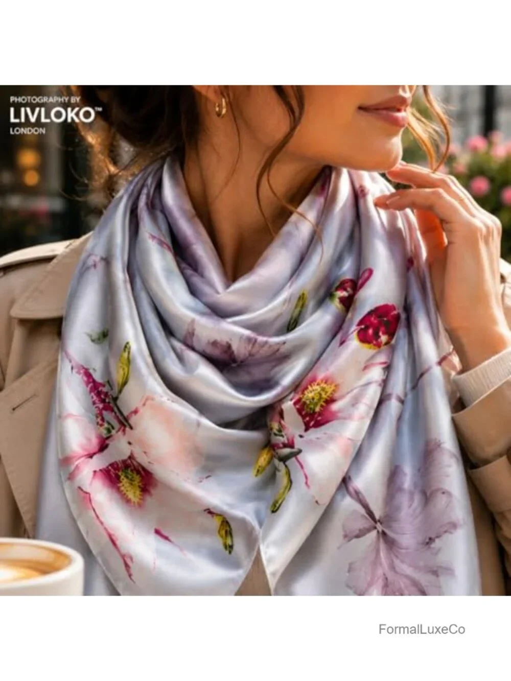 Large Lightweight Satin Silk Scarf Wrap for Hair, Neck, Shoulder, Hijab